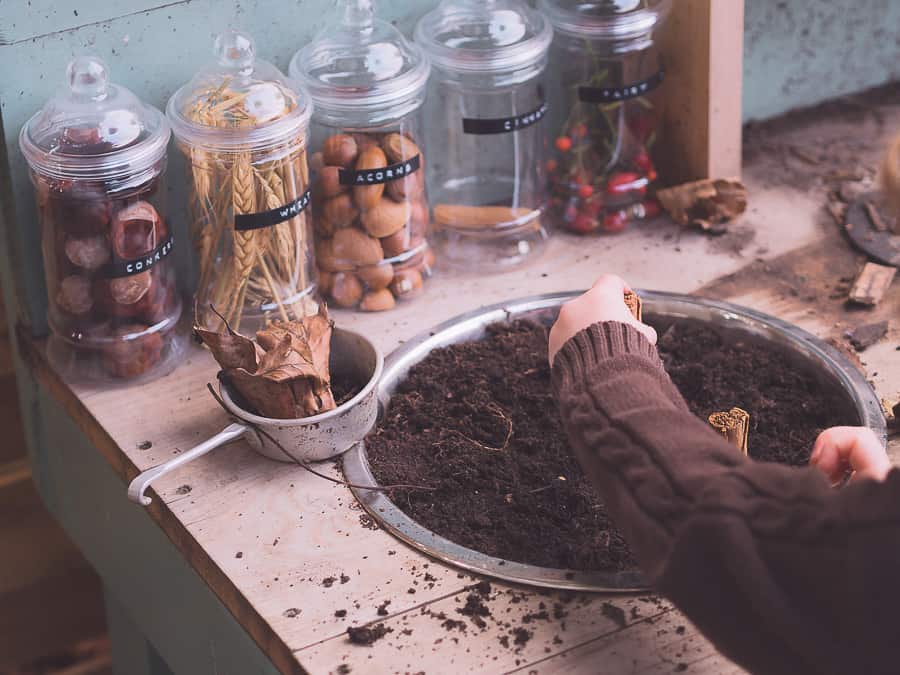 Mud Kitchen Play Ideas for Kids - Thimble and Twig