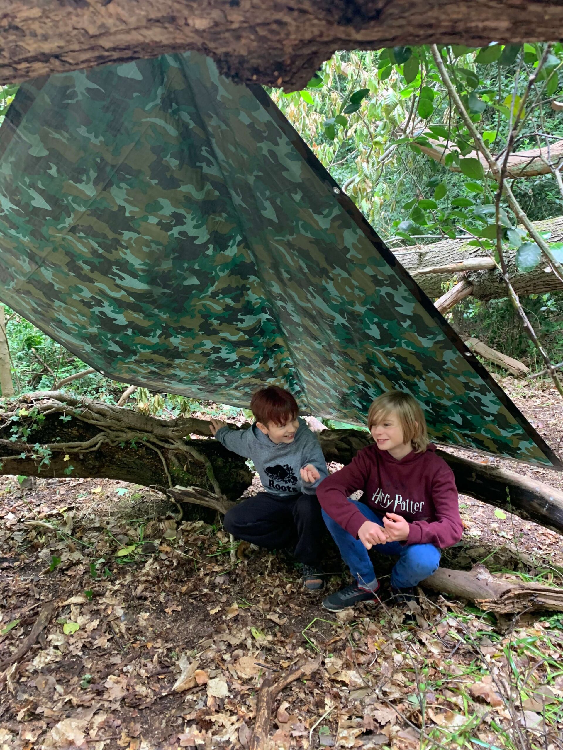 How to Build a Den in the Woods with Kids